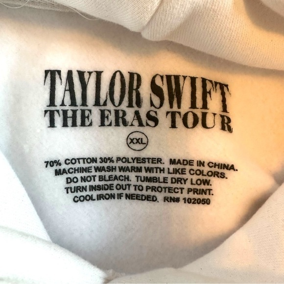 Taylor Swift Eras Tour Plus Size XXL 2023 White‎ Hoodie Official Merch NWOT - Picture 9 of 11